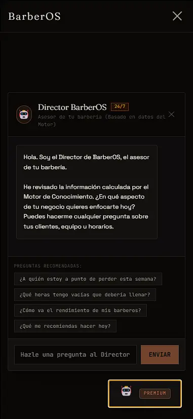 Chat con el consultor conversacional de BarberOS