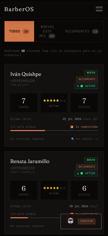Cliente recibiendo premio automático al quinto corte